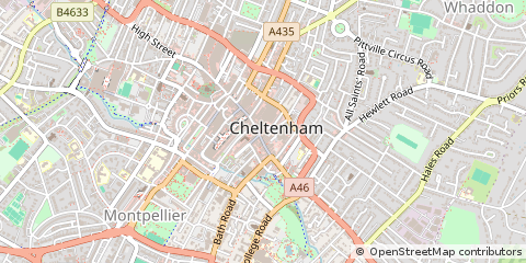 Map of Cheltenham, Gloucestershire