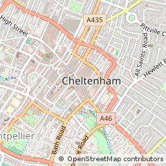 Map of Cheltenham, Gloucestershire