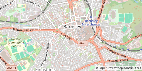 Map of Barnsley, South Yorkshire