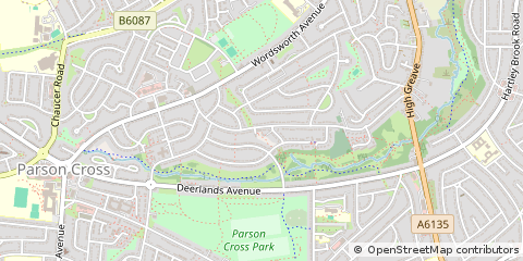 Map of Sheffield, South Yorkshire
