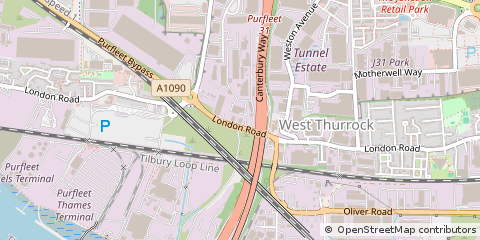 Map of Grays, Essex