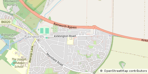 Map of Rainworth, Nottingham