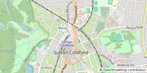 Map of Sutton Coldfield, West Midlands