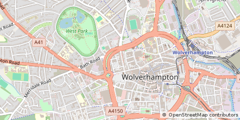 Map of Wolverhampton, West Midlands