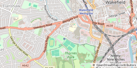 Map of Wakefield, West Yorkshire