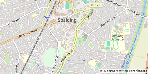 Map of Spalding, Lincs