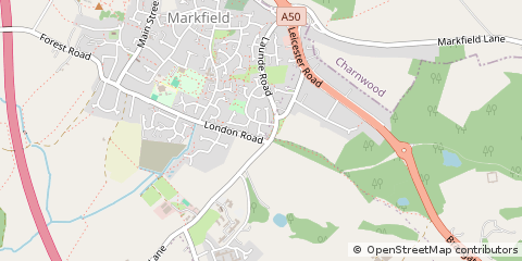 Map of Markfield, Leicestershire