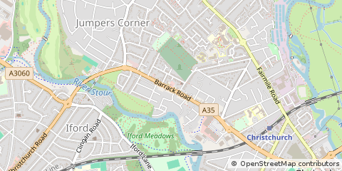 Map of Christchurch, Dorset