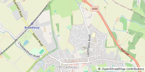 Map of Broadway, Worcestershire