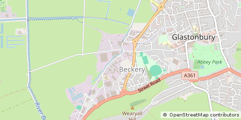 Map of Glastonbury, Somerset