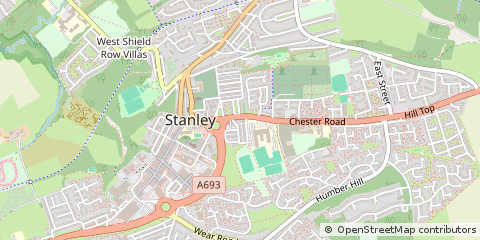 Map of Stanley, Co Durham