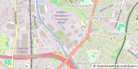 Map of Oldham, Lancashire