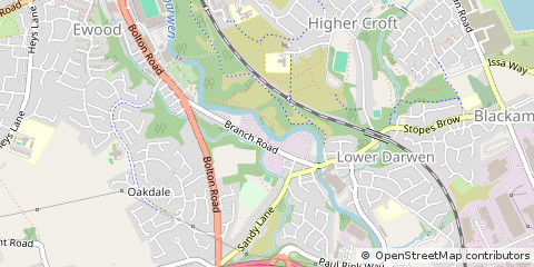 Map of Lower Darwen, Lancashire