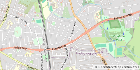 Map of Leicester, Leicestershire
