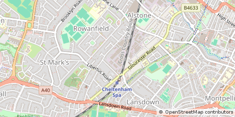 Map of Cheltenham, Gloucestershire