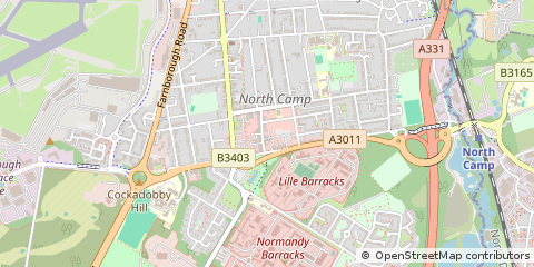 Map of Farnborough, Hampshire