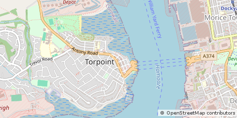 Map of Torpoint, Cornwall