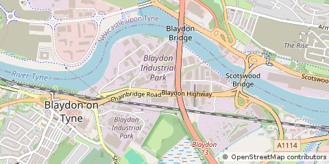 Map of Blaydon-on-Tyne, Tyne & Wear