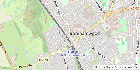 Map of Borehamwood, Essex