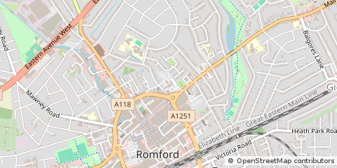 Map of Romford, Essex