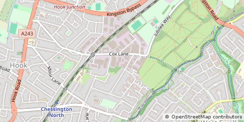 Map of Chessington, Surrey
