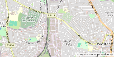 Map of Wigston, Leicestershire
