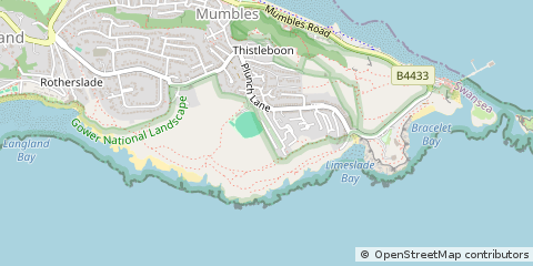 Map of Swansea, West Glamorgan