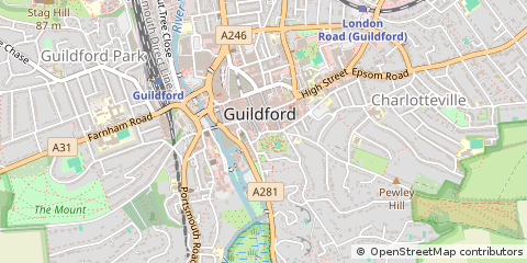 Map of Guildford, Surrey