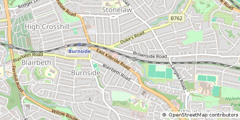 Map of Glasgow, South Lanarkshire