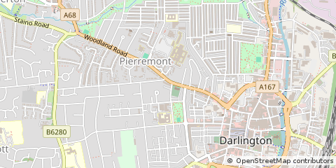 Map of Darlington, County Durham