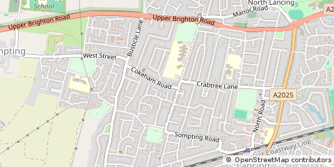 Map of Lancing, West Sussex