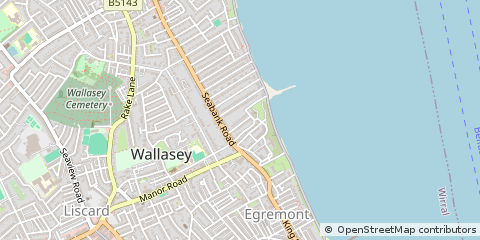 Map of Wallasey, Merseyside