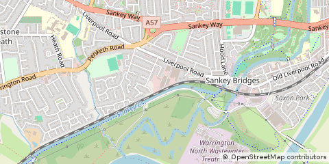 Map of Warrington, Merseyside
