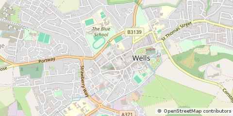 Map of Wells, Somerset