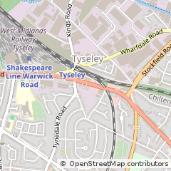 Map of Tyseley, Birmingham