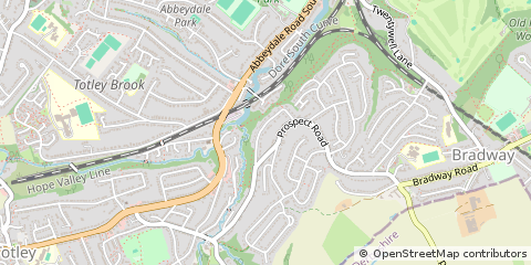 Map of Sheffield, South Yorkshire
