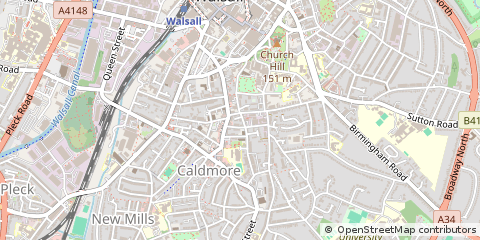 Map of Walsall, West Midlands