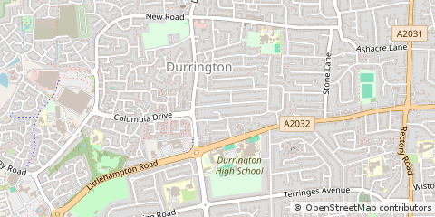 Map of Worthing, West Sussex