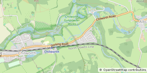 Map of Chilworth, Surrey