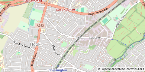 Map of Chessington, Surrey