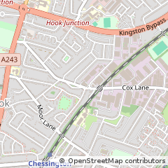 Map of Chessington, Surrey