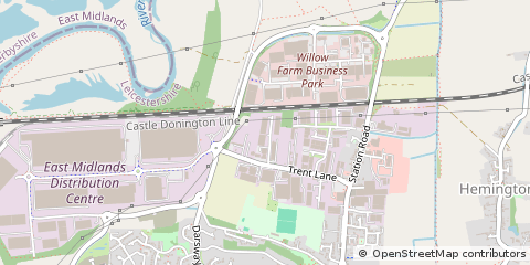 Map of Castle Donington, Derbyshire