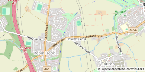 Map of Leeds, West Yorkshire