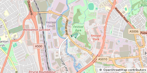 Map of Stoke on Trent, Staffordshire