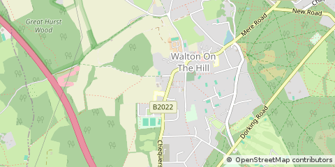 Map of Tadworth, Surrey