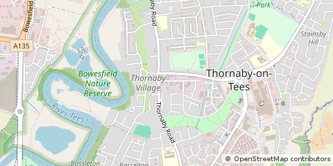 Map of Thornaby, Stockton on Tees