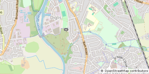 Map of Worcester, Worcestershire