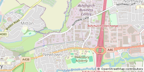 Map of Tewkesbury, Gloucestershire