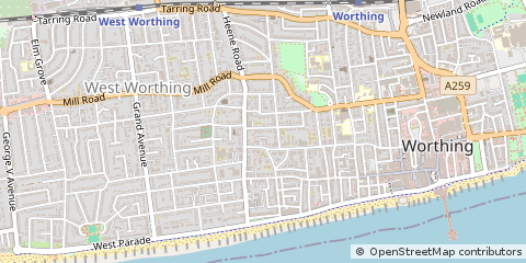 Map of Worthing, West Sussex