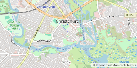 Map of Christchurch, Dorset